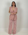 Tailleur GRAZIA - Completo giacca e pantalone in pizzo