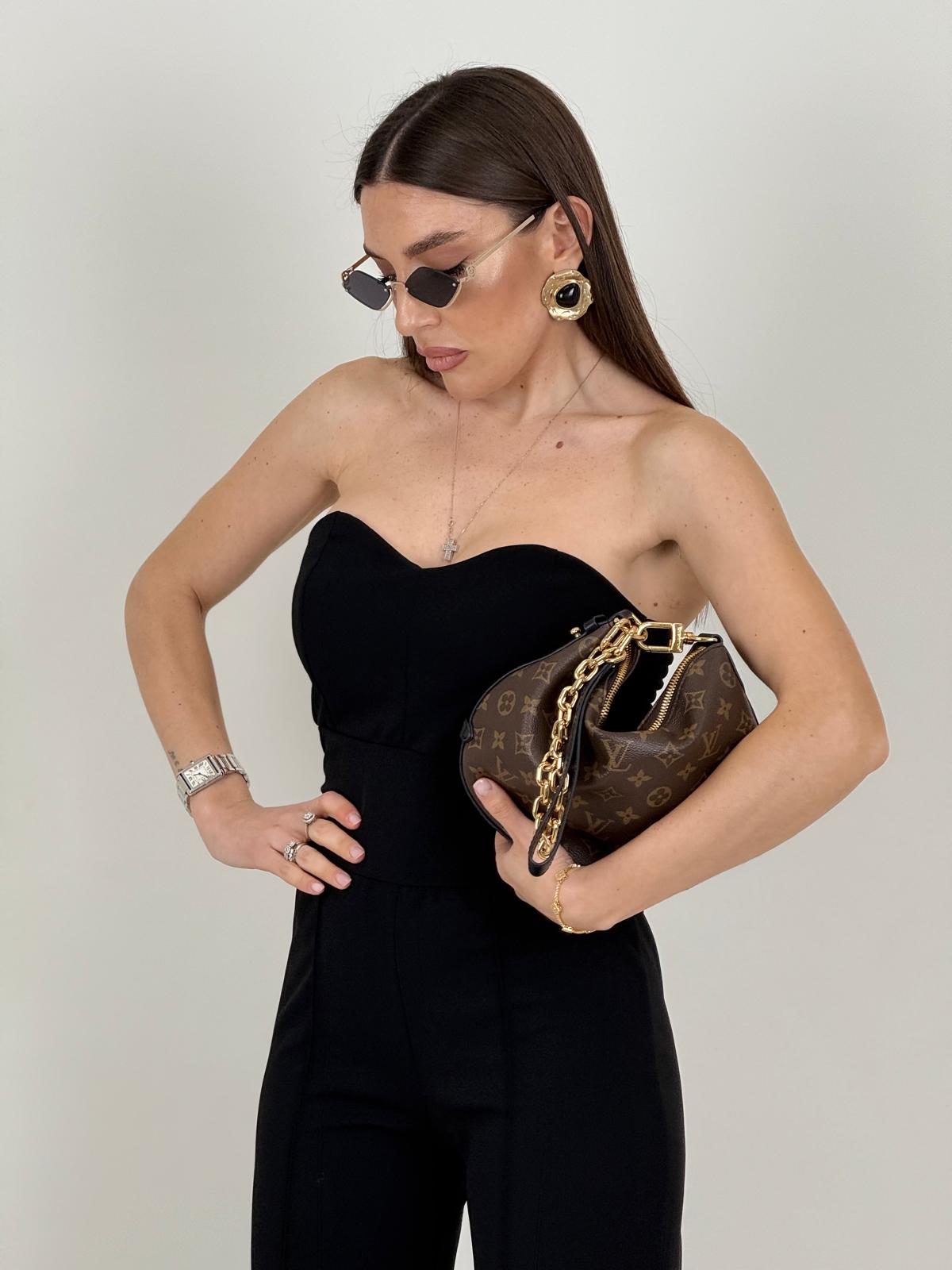 Tuta MIAMI intera con pantalone palazzo e scollo a cuore