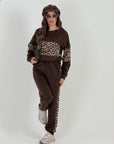 Tuta PANDORA - completo felpa e pantalone con dettagli leopardati