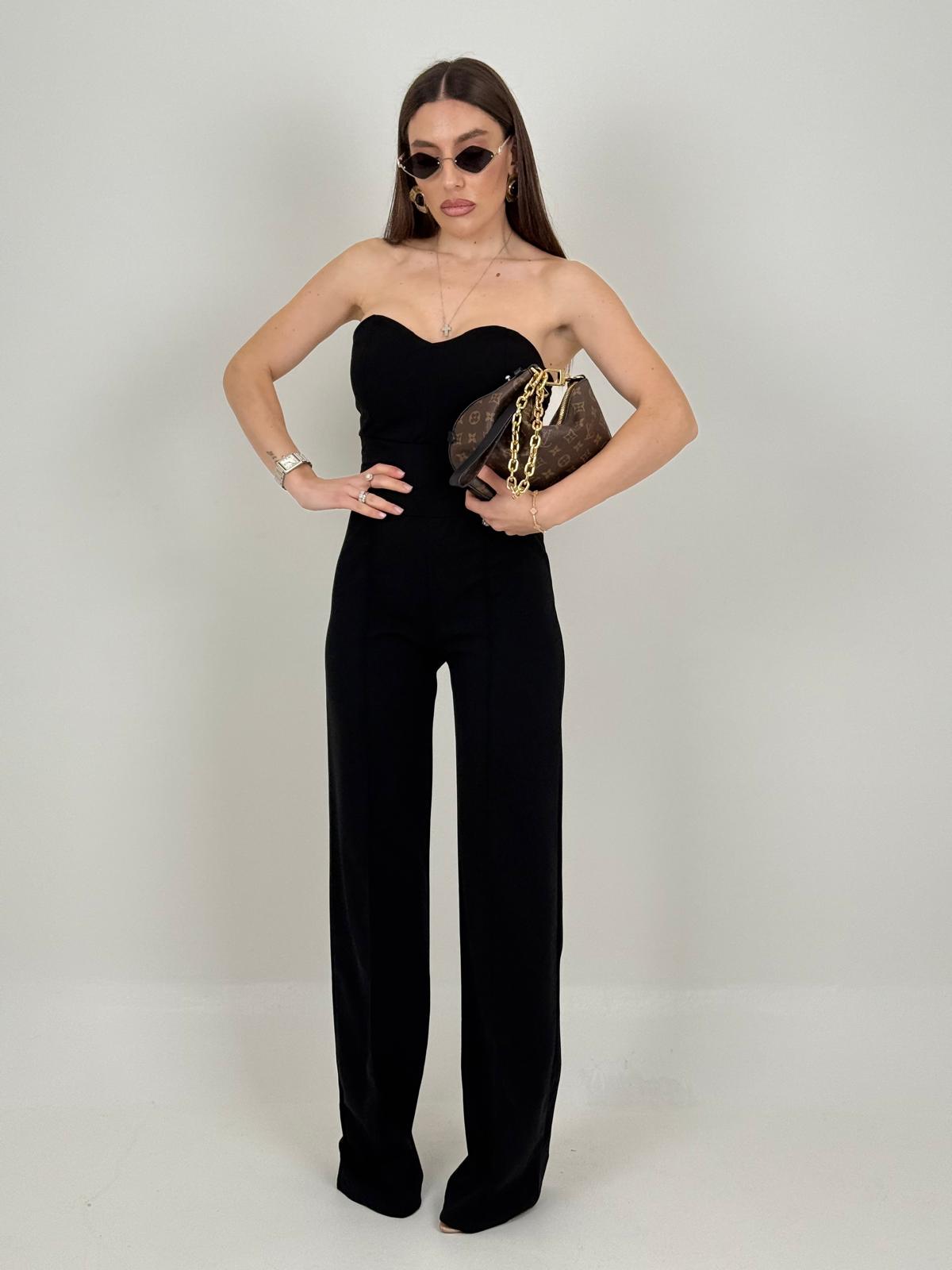 Tuta MIAMI intera con pantalone palazzo e scollo a cuore