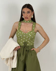 Top HINA - Top in lycra con coppa preformata e foulard