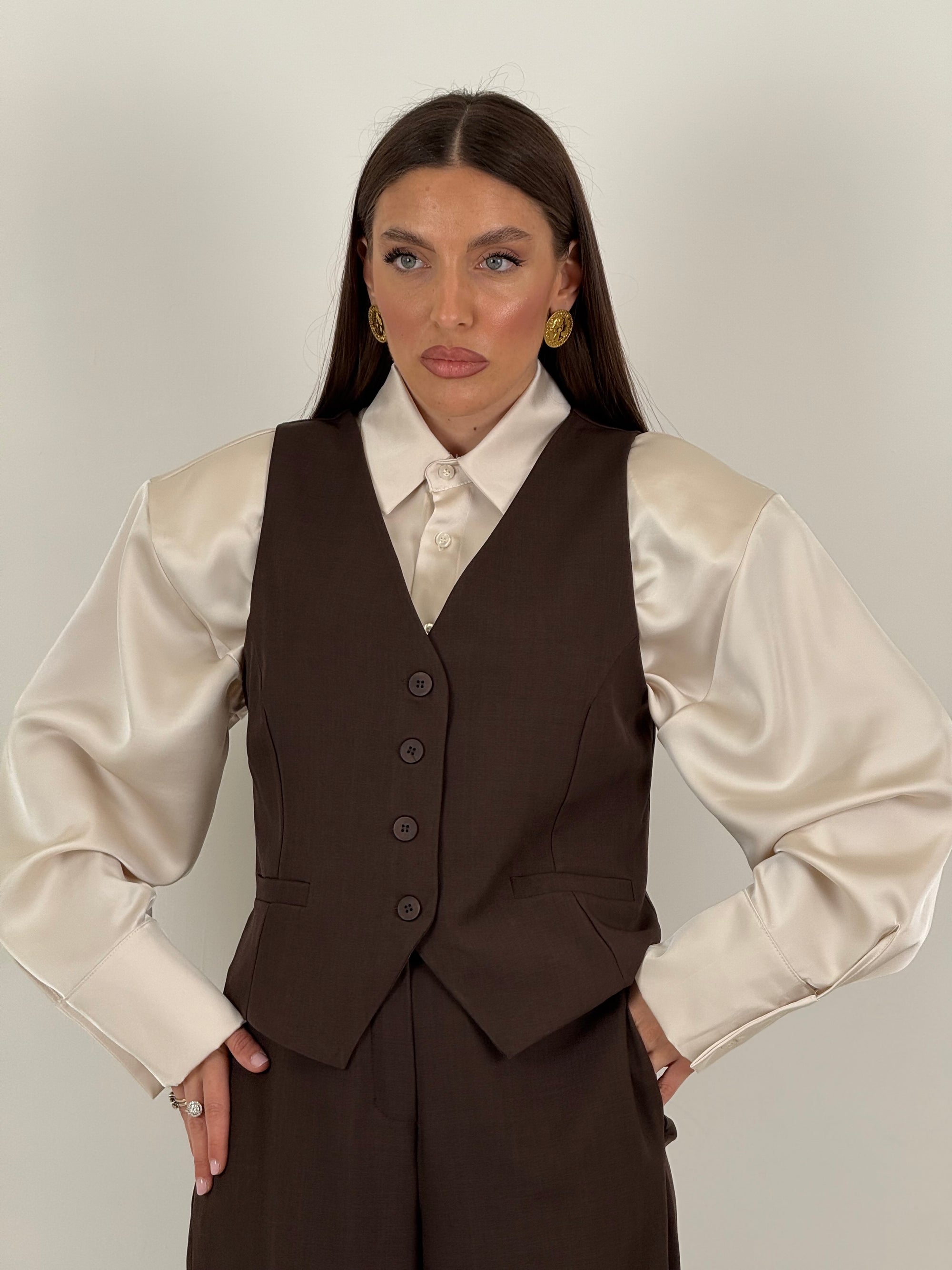 Tailleur LORETTA - Completo gilet e pantalone palazzo