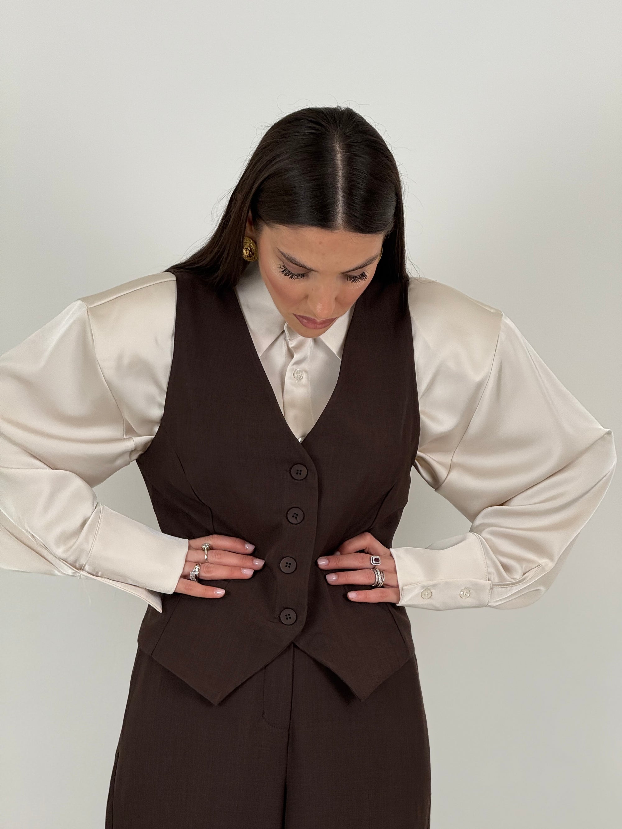Tailleur LORETTA - Completo gilet e pantalone palazzo