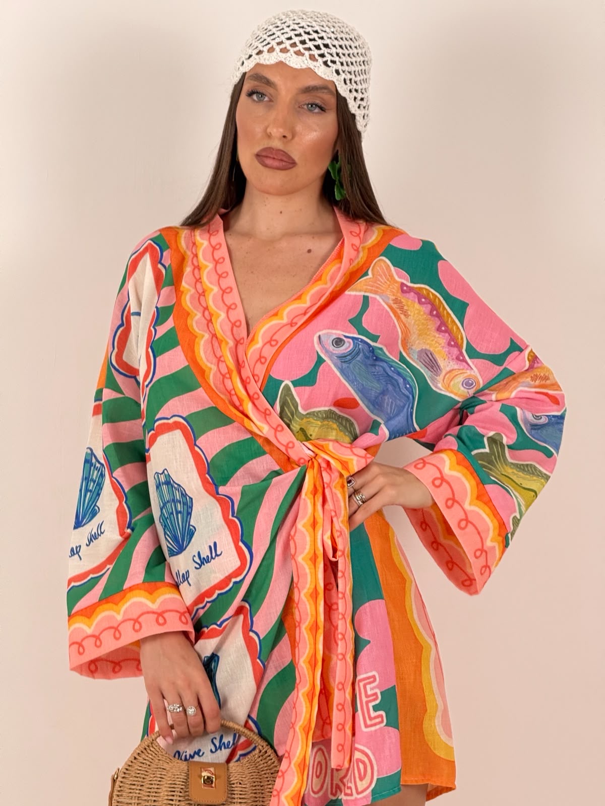 Abito KIM - abito corto kimono a fantasia