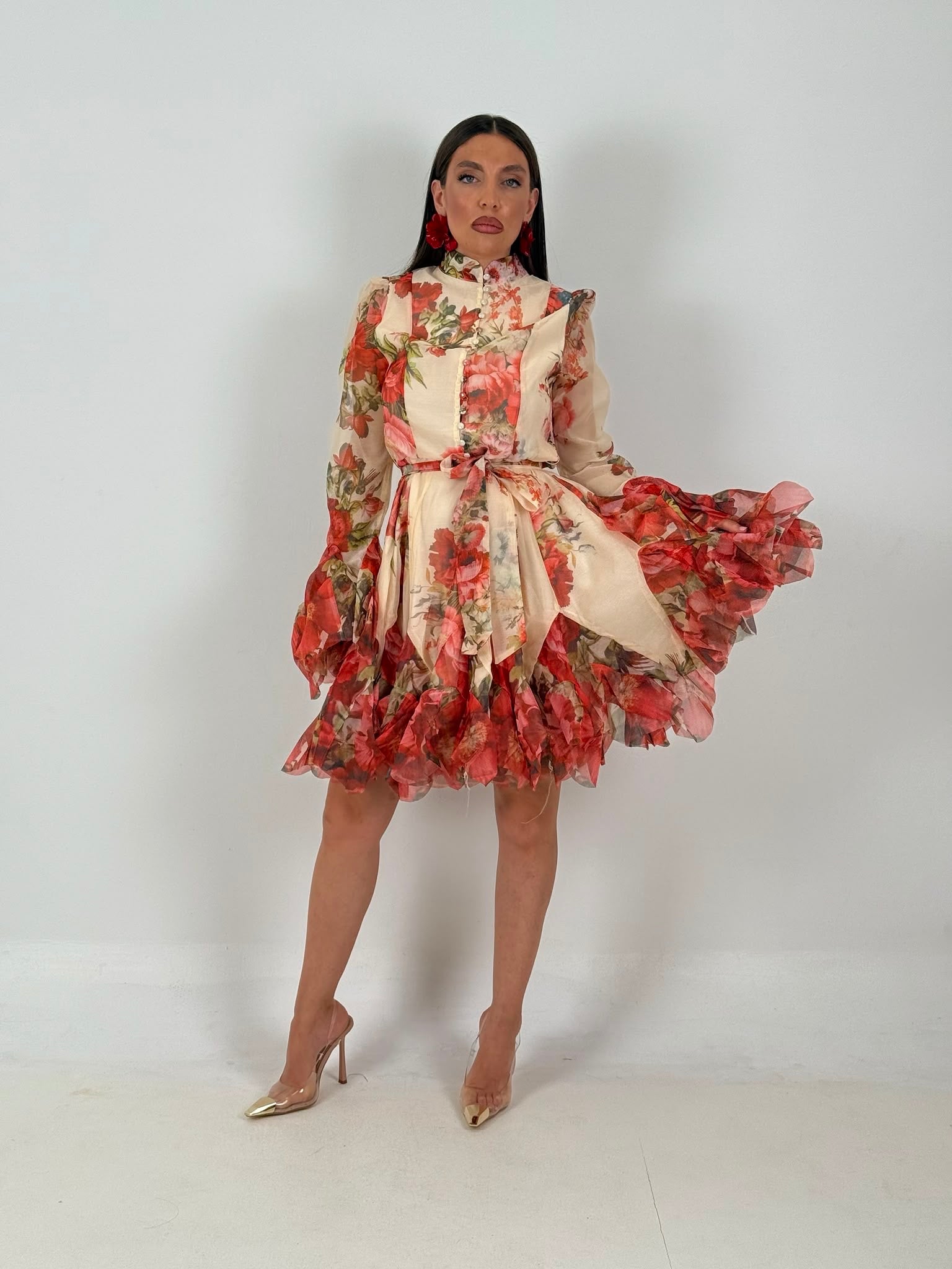 Abito PRINZESSIN - abito corto con manica e finale della gonna con rouche COLLEZIONE CHIC