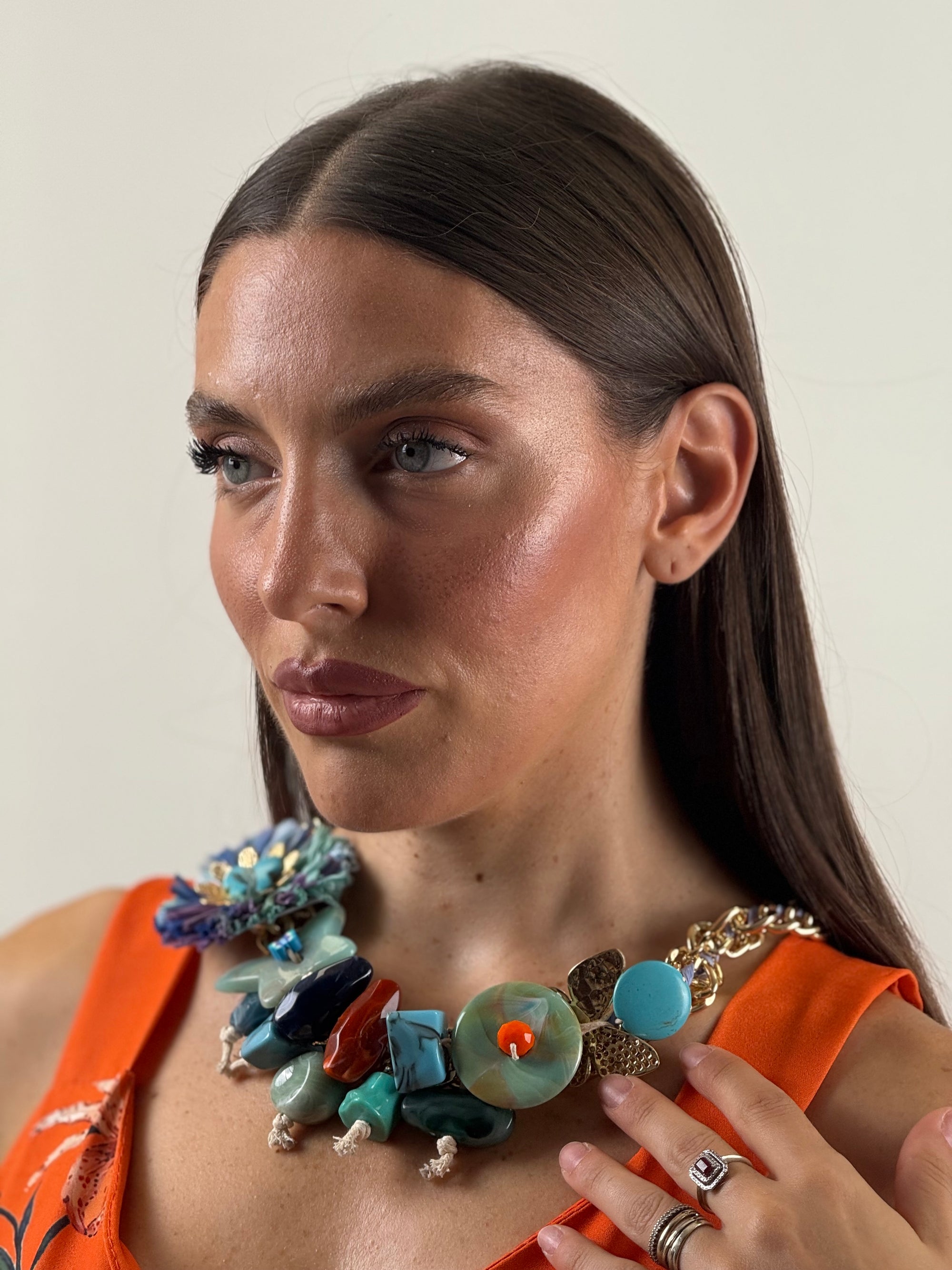 Collana coral blu