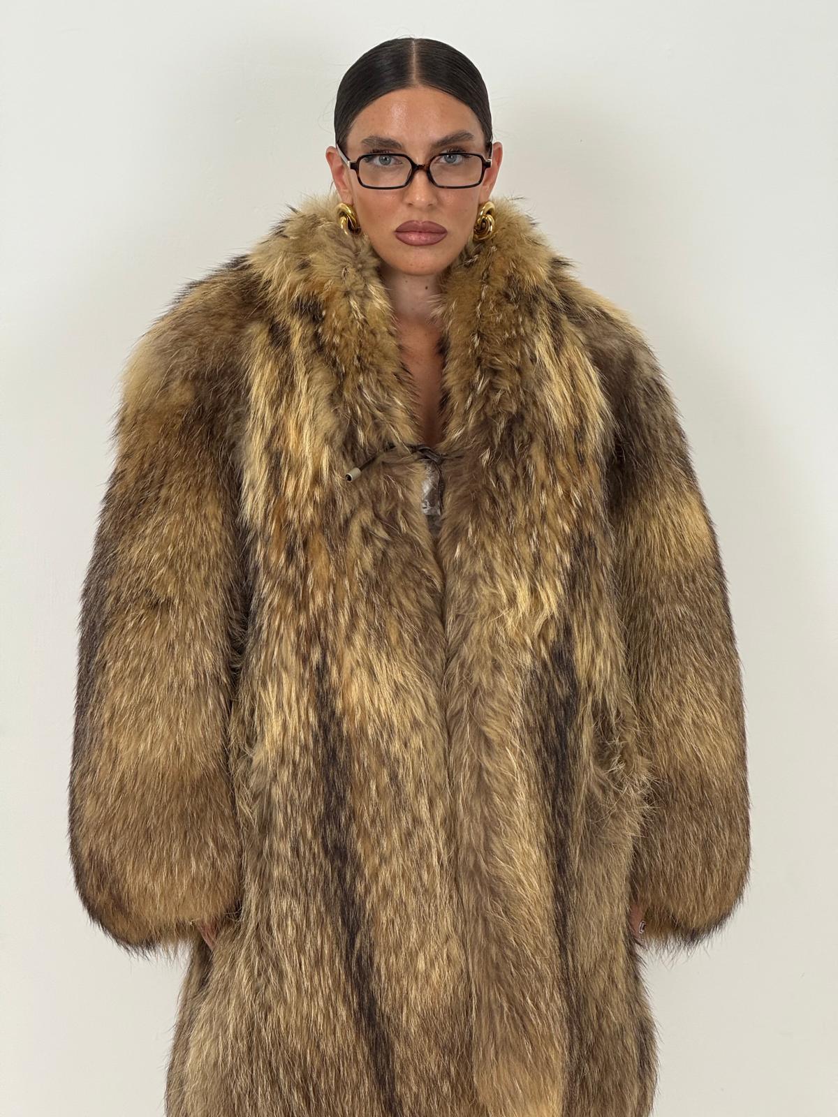 Pelliccia in murmasky n48 - cappotto lungo con chiusura con alamari