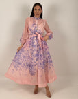 Abito JOSE' - abito lungo in chiffon fantasia a fiori lilla - COLLEZIONE CHIC