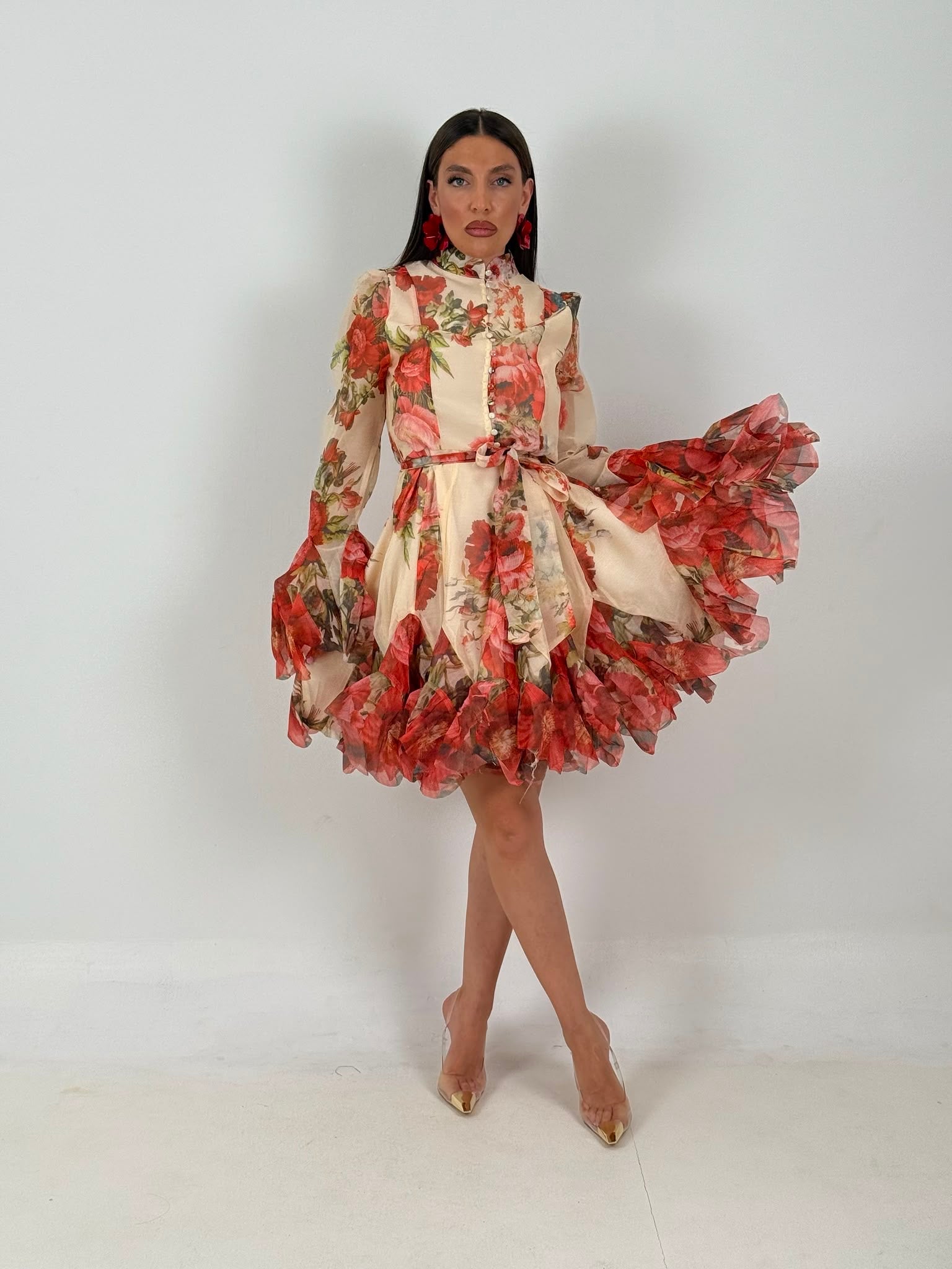 Abito PRINZESSIN - abito corto con manica e finale della gonna con rouche COLLEZIONE CHIC