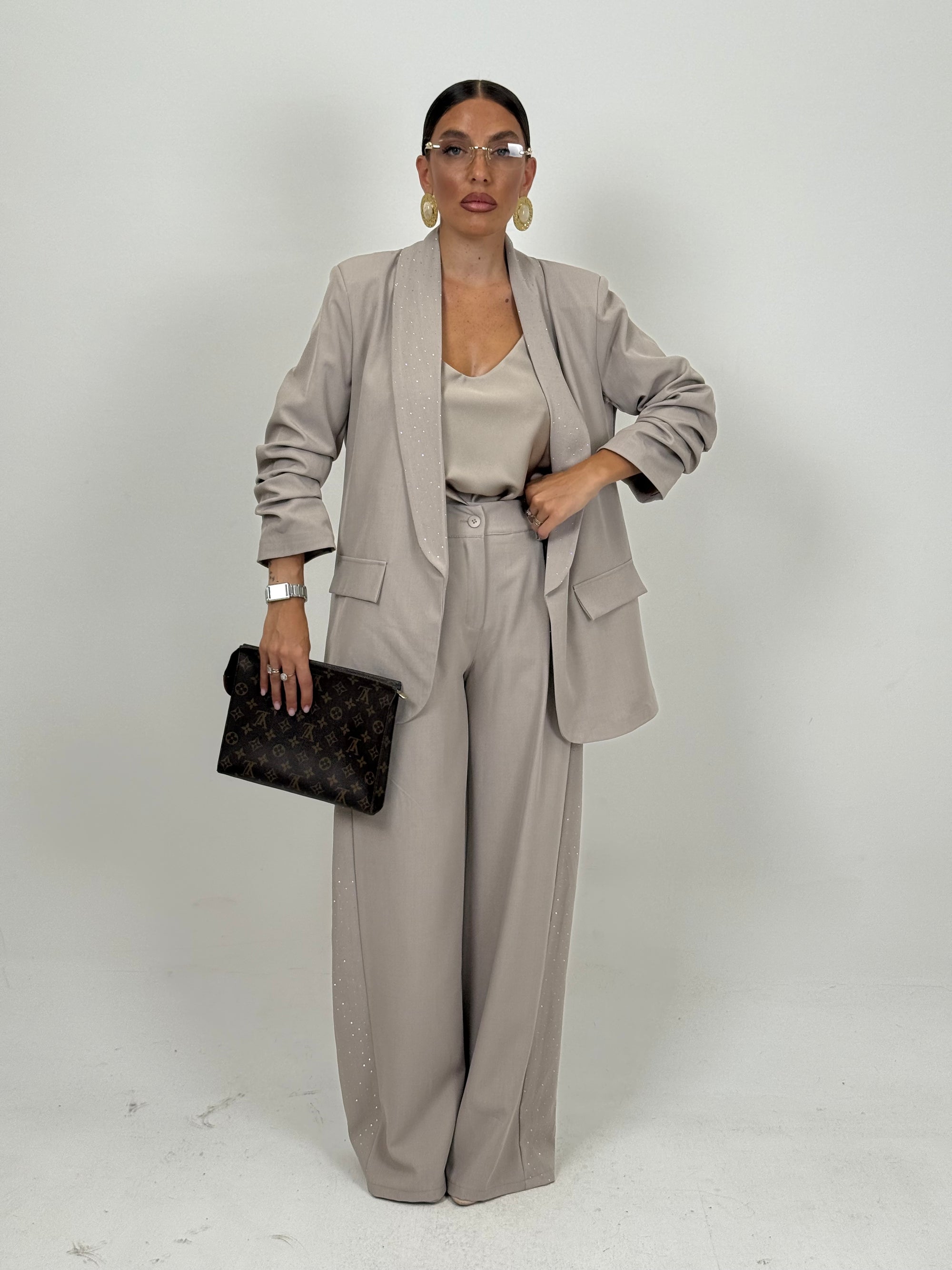 Tailleur DIAMOND - Giacca modello blazer e Pantaloni palazzo - top quality