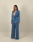 SALDO Tailleur ANNAMARIA - tailleur sartoriale in satin - tessuto effetto seta