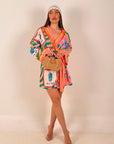 Abito KIM - abito corto kimono a fantasia