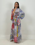 Abito Navy - abito lungo modello a kimono collezione chic