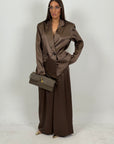 Tailleur LOUMINOUS - tailleur effetto seta con giacca over e pantaloni palazzo