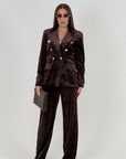 Tailleur JOHANNA - Completo in velluto con giacca doppiopetto