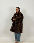 Cappotto in pelliccia - giacca in visone N08 - COLORAZIONE DAMI BFF - manica a campana con polsino rifinito - rigenerata