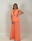 TAILLEUR PESCA - tailleur composto da gilet con cintura e pantalone palazzo
