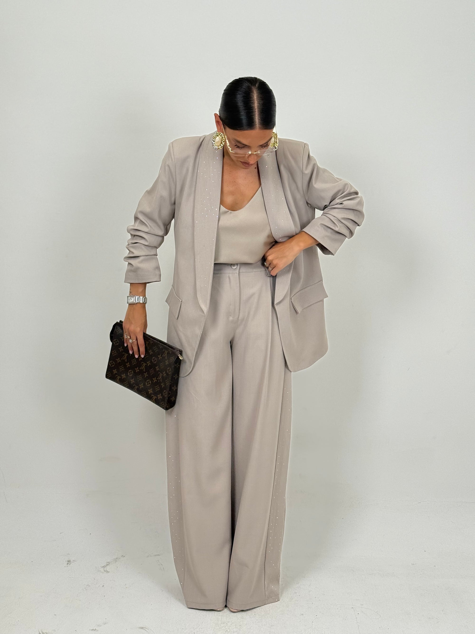 Tailleur DIAMOND - Giacca modello blazer e Pantaloni palazzo - top quality
