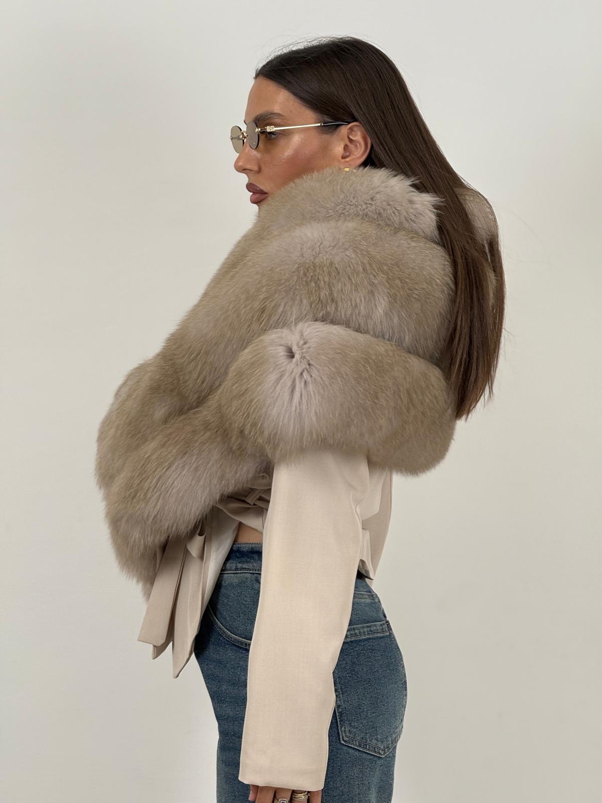 Pelliccia in volpe N30 - mantella in volpe nuova colorazione fango- limited Edition