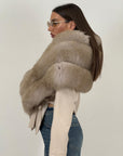 Pelliccia in volpe N30 - mantella in volpe nuova colorazione fango- limited Edition