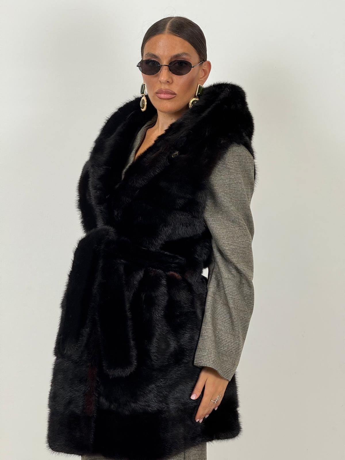 Pelliccia in visone Black N121 - gilet limite Edition