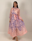 Abito JOSE' - abito lungo in chiffon fantasia a fiori lilla - COLLEZIONE CHIC