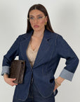 Tailleur BLUE - Completo in jeans giacca e pantalone