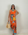 Tuta zebra orange - tuta intera fresca e comoda con stampa - collezione pareo