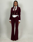 Tailleur AQUA - tailleur sartoriale 3 pezzi - gilet cotto giacca crop e pantaloni a zampa