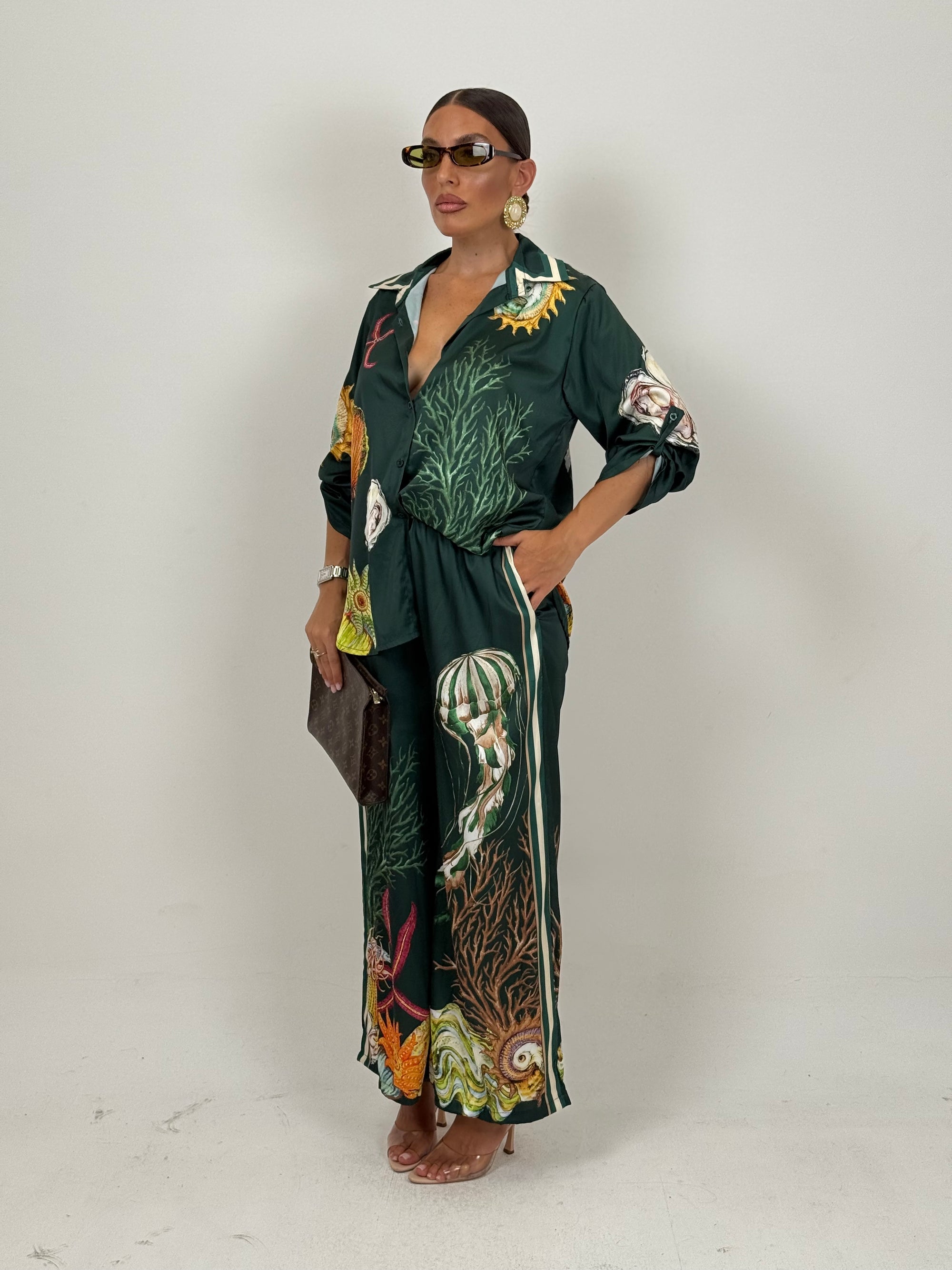 Cordset BLU MARLIN - completo effetto seta fantasia coralli