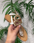 Sandalo gioiello - sandali con serpente in Swarovski