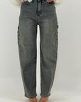 Jeans Manu - jeans ballon colorazione grigia