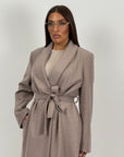 Trench sartoria - cappotto lungo in panno con collo arrotondato