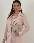 Tailleur sartoriale, tre pezzi composto da giacca top e pantalone Pala palazzo