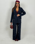 Tailleur Katia - Chaqueta y pantalones completos con detalles de piedra