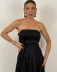 Completo in Satin top e gonna lunga modello pareo