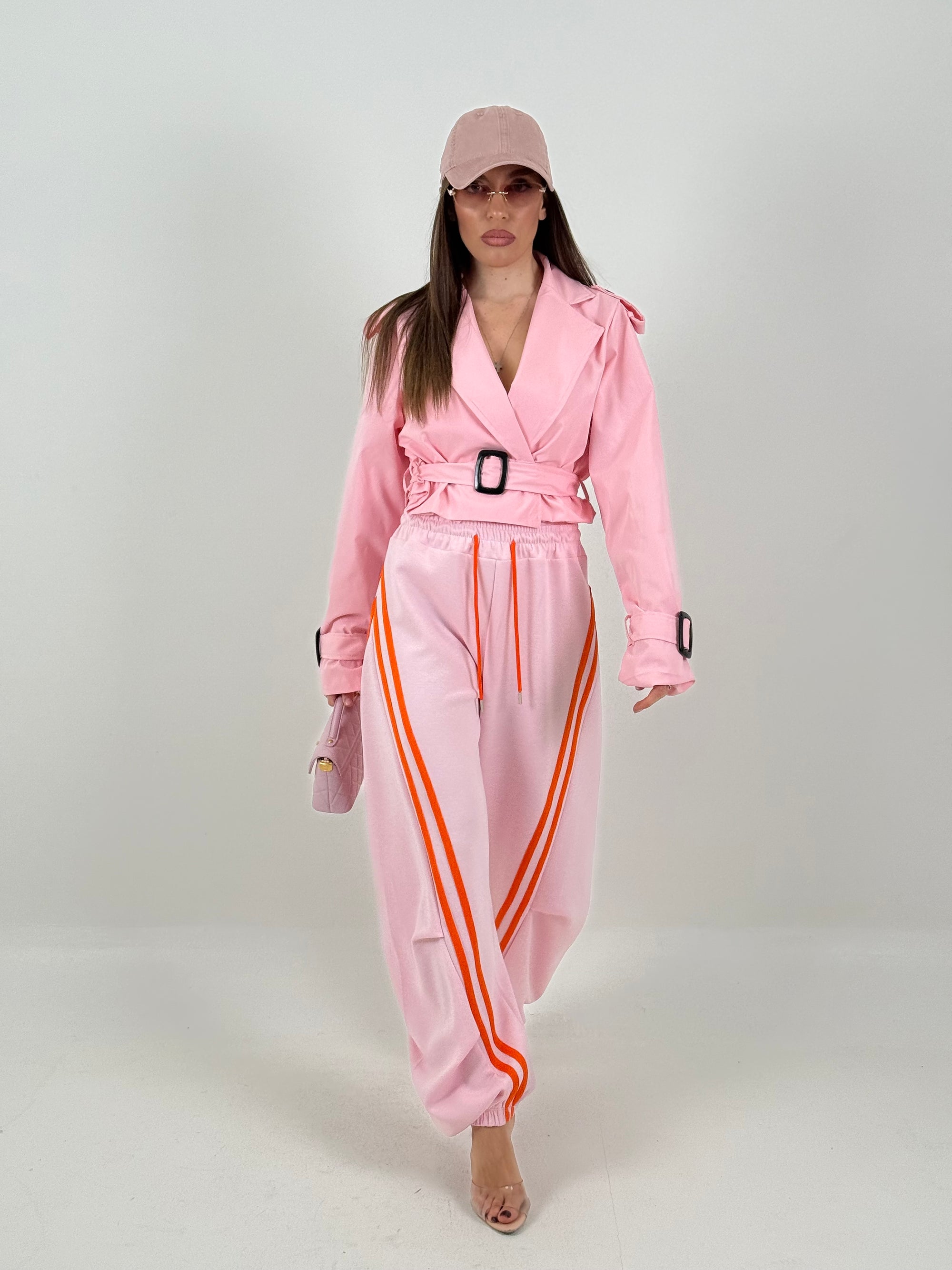 SALDO Pantalone ballon con riga laterale a contrasto