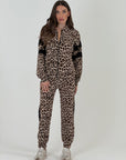 Tuta LEOPARDO - Tuta leopardata con pantalone a palazzo con brillantini