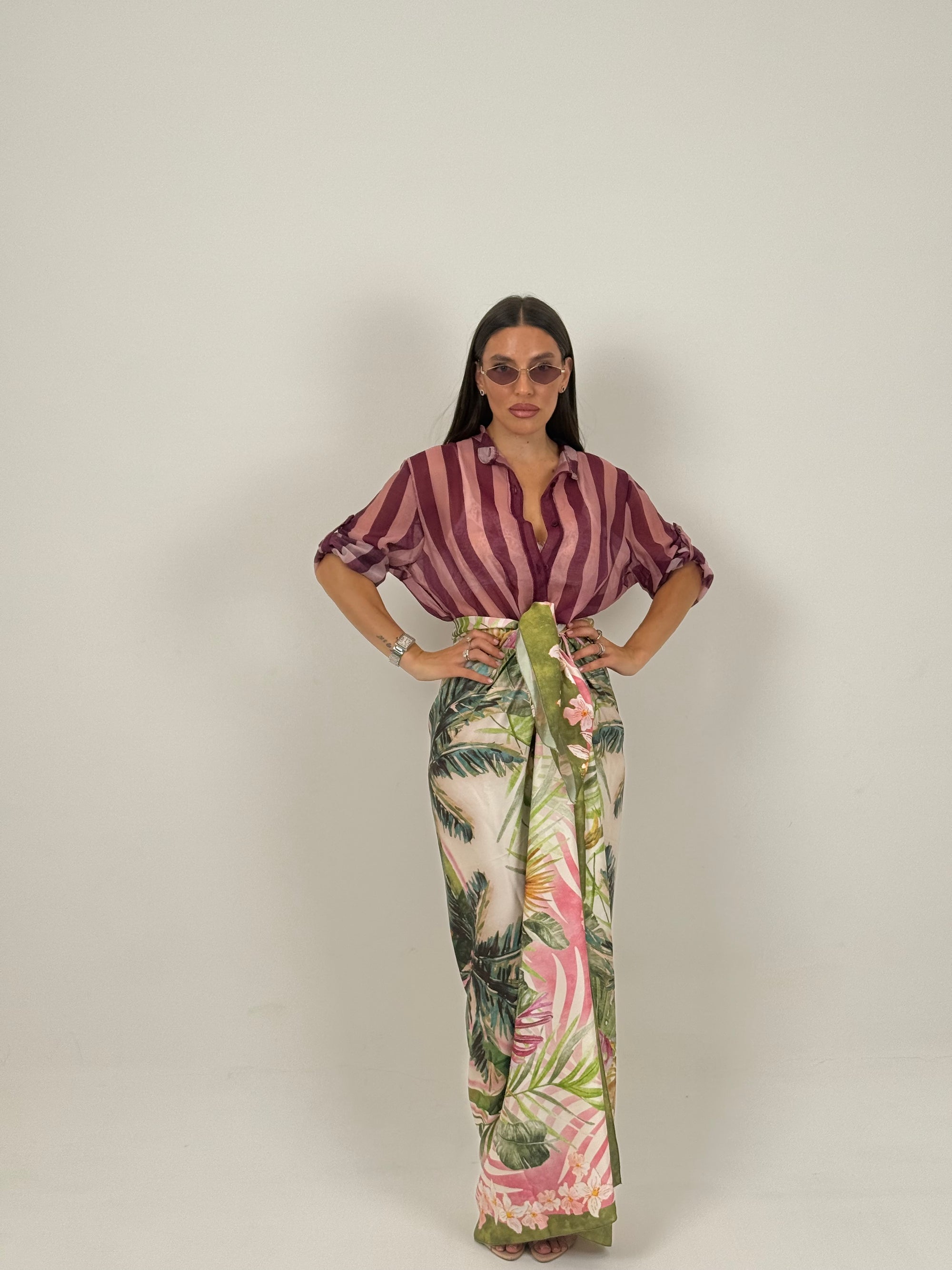 Camicia pappagalli multicolor