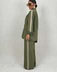 Tailleur BARCELLONA - giacca over con pantalone palazzo con riga laterale