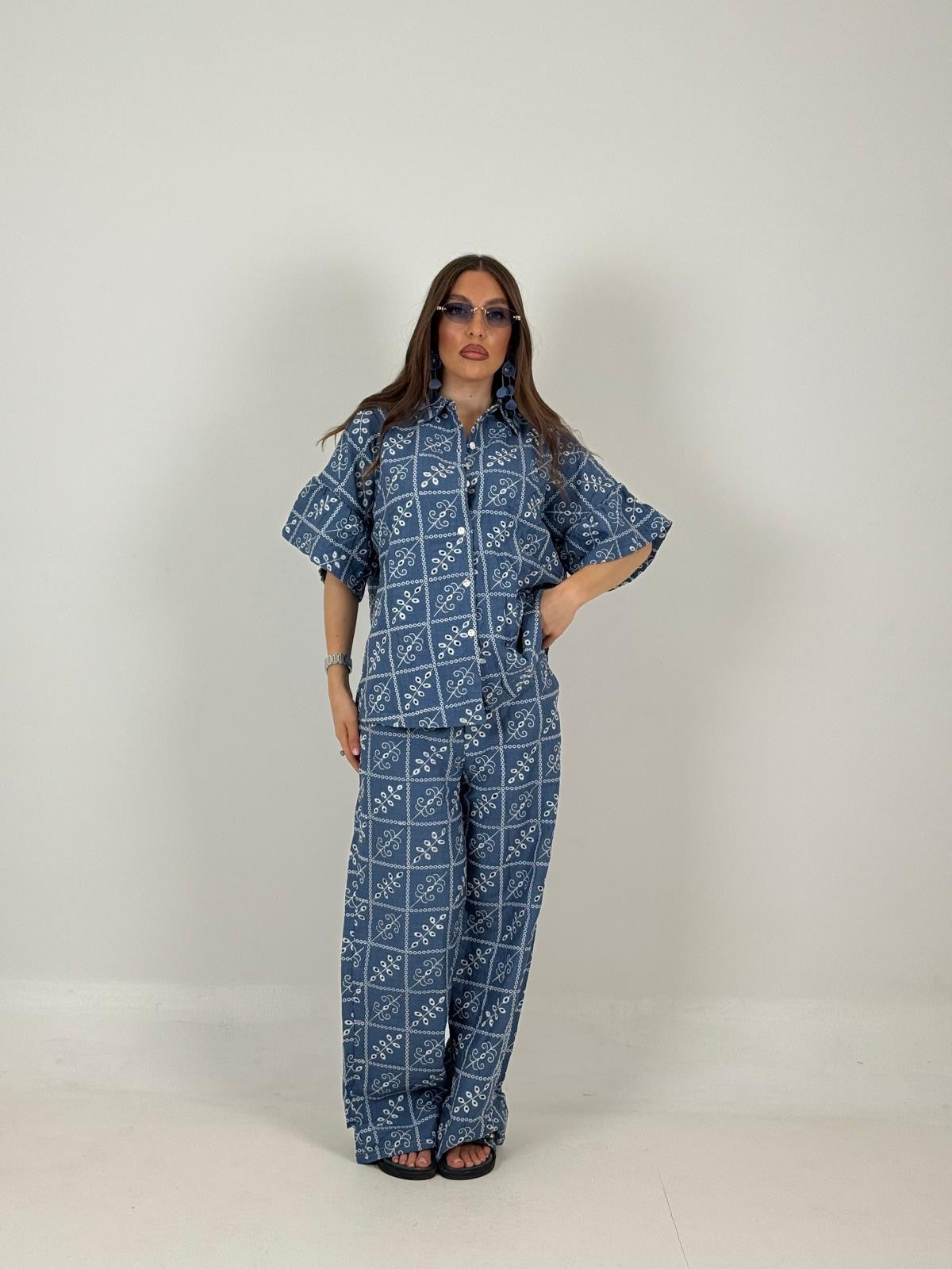 Cordset Marianna - completo composto da camicia e pantalone palazzo