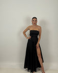Completo in Satin top e gonna lunga modello pareo
