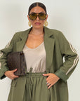 Tailleur BARCELLONA - giacca over con pantalone palazzo con riga laterale