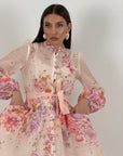Abito TOSCANA - abito corto fantasia a fiori - abito collezione chic