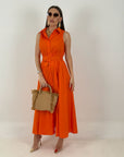 Abito ORANGE - abito longuette con cintura in vita