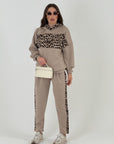 Tuta GISELLA - Completo felpa e pantalone con dettagli leopardati