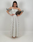 Cordset SELVA - Completo top e gonna lunga a pois