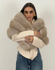 Pelliccia in volpe N30 - mantella in volpe nuova colorazione fango- limited Edition