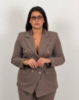 CURVY Tailleur MICKI - COMPLETO GIACCA E PANTALONE GESSATO