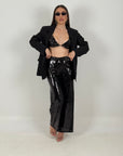 COMPLETO IBIZA - completo 3 pezzi, composto da giacca, top in paillettes e pantalone in paillettes